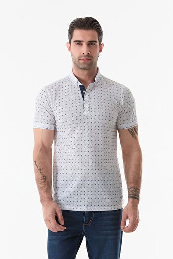Fulla Moda Polo Neck Printed T-Shirt