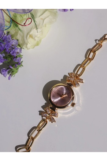 Reorah Collection Pink Lovely Bow Saat-Pembe Kurdeleli Saat