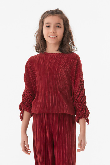 Fulla Moda Corded Crew Neck Girl's Suit