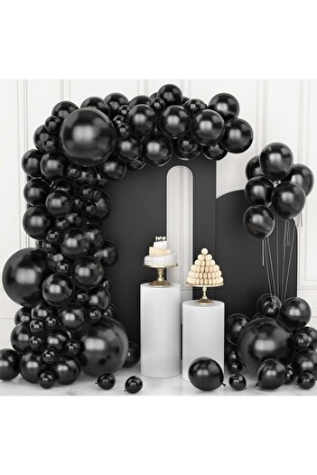 Organizasyon Pazarı Pastel Black Balloon Set - Chain of 60