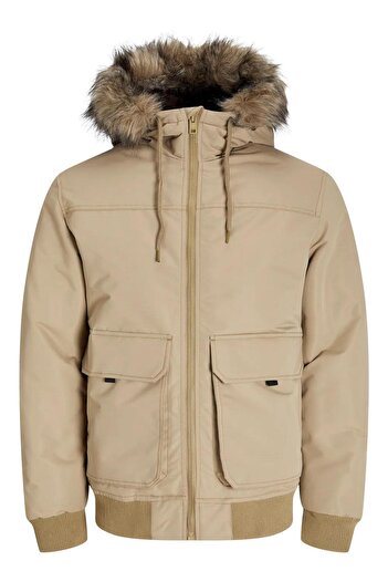 Jack & Jones 12258409   Jjconstruct Faux Fur Bomber Men's Velvet Fur Jacket