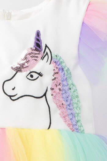 Banamio Sparkle Sequin Sequin Embroidered Unicorn Tulle Dress