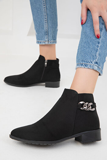 SOHO Black Suede-Platinum Women's Boots & Bootie 16536