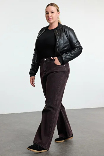 Trendyol Curve High Waist Wide Leg Jeans Tbbss24Cj00053
