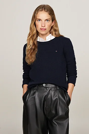 Tommy Hilfiger MĚKKÝ VLNĚNÝ SVETR C-NK