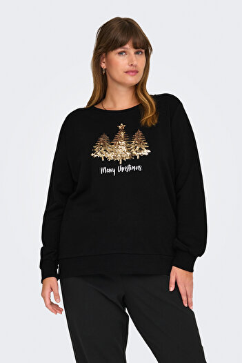 Only Carmakoma Carxmas Ls O-Neck Sweat Jrs - Pohodlný střih