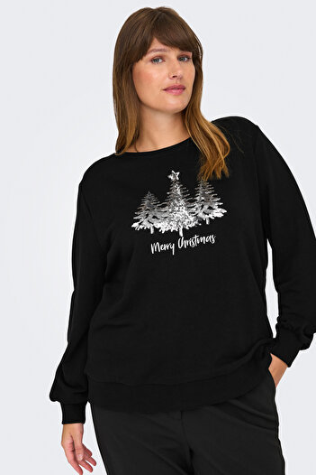 Only Carmakoma Carxmas Ls O-Neck Sweat Jrs - Pohodlný střih