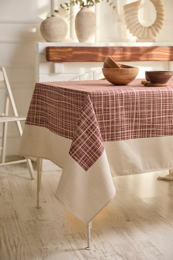 AYSHOME Ays Home Brown Cream Tablecloth
