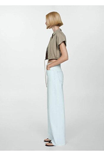 MANGO Woman Wideleg Jeans with High Waist