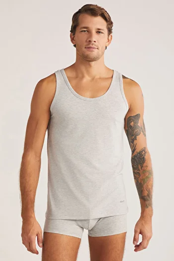 Kom Gray Scott Strappy 2-Piece Modal Basic Men's Tank Top