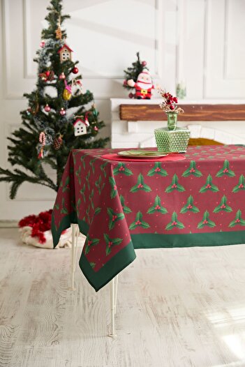 AYSHOME Ays Home Red Kokina Christmas Tablecloth