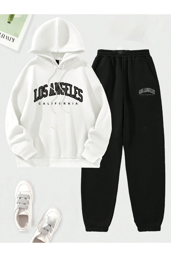 BukuriCO Los Angeles Printed Unisex Sports Set - Hooded, Winter Hoodie