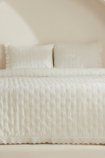 Karaca Home Aurora White Double Bedspread Set