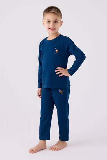 U.S. Polo Assn. Set de pijamale cu mânecă lungă bleumarin pentru băiat