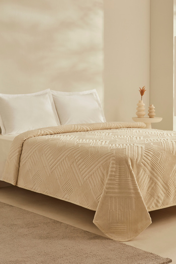 Karaca Home Rita Ecru Single Emboss Blanket