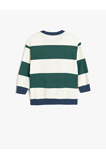 Koton Μακρυμάνικο Oversize Φούτερ - Crew Neck και Απλικέ Λεπτομέρεια