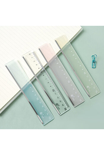 Choice Random 1 pc 1PC 15cm Straight Ruler Transparent Plastic Ruler Drawing Tool Desk Accessories Student