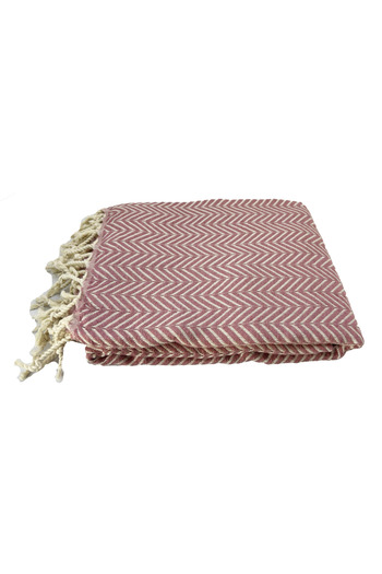INTER Z Marmaris Dried Rose Cotton Beach Towel - XXL 100X180Cm