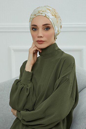 Aisha's Design Patterned Combed Cotton Bonnet,B-53YD