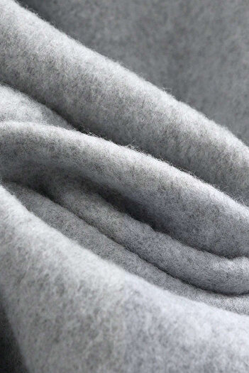 GHASSY CO. Erkek Dik Yaka Silver Yarım Fermuarlı Sweatshirt