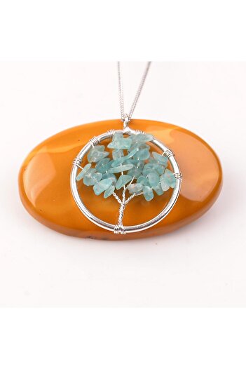 Taş Sandığı Apatite Stone Necklace - Tree of Life