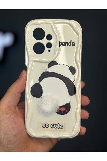 Fibaks Redmi Note 12 4g Compatible Case Designed Patterned Camera Protection Panda White Tassel Silicone Cover
