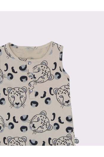 rg kidsstore Unisex Baby Jumpsuit and Neck Collar - Cotton Tiger, Printed
