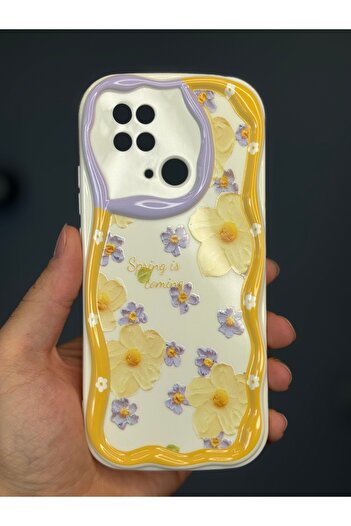 Fibaks Redmi 10C/Poco C40 Compatible Case Designed Patterned Camera Protection Daisy Flower Colorful Silicone Cover