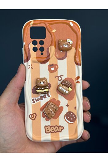 Fibaks Redmi Note 11 Pro/12 Pro 4g Case Designed Patterned Camera Protected Teddy Bear Biscuit Cofffe Cover