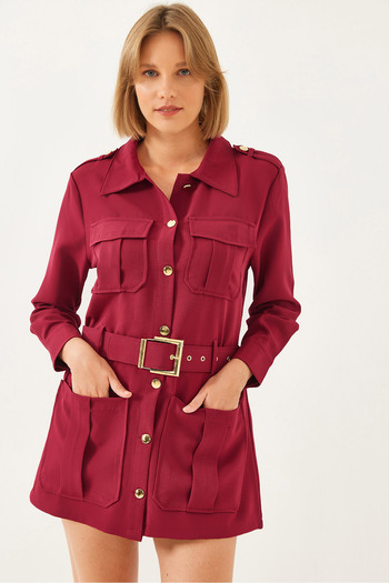 Bianco Lucci Casual Cut Women's Cargo Jacket - Mbms020 60501020