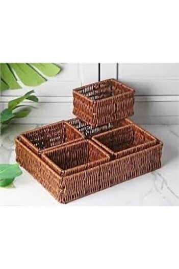 GÖNÜL Plastic Basket Set of 5 - 36X26 cm