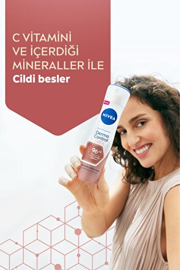 NIVEA Kadın Sprey Deodorant Derma Control Clinical 150ml, C Vitamini Ile Koltuk Altı Kararma Karşıtı