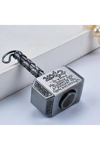 Choice Silver Wiitin Thors Battle Hammer Fidget Hand Spinner Metal The Mighty Mjolnir Fingertip Keychain To