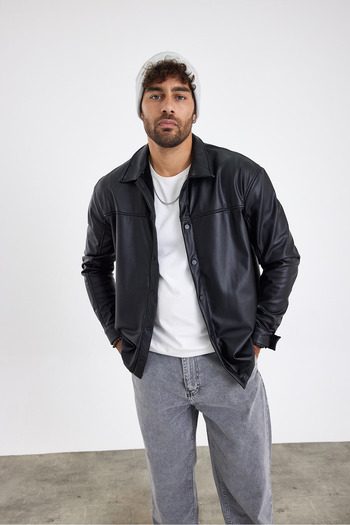 Weyeze Af-K58536Lns Model Leather Shirt