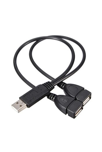 Choice كابل USB 2.0 عالي الجودة أسود بطول 0.15 متر، كابل محول مقسم مزدوج USB من أنثى إلى أنثى إلى USB 2