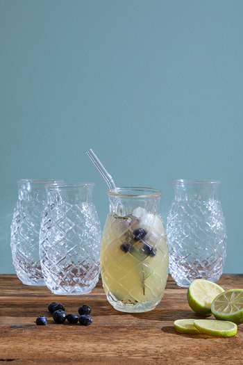 Glamis Selen Concept Pineapple Model Handmade Glass Cocktail Cup Set of 4