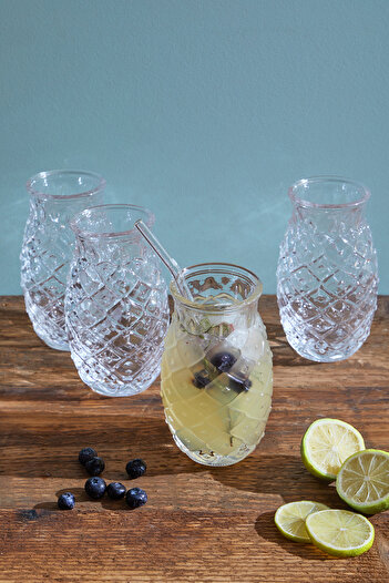 Glamis Selen Concept Pineapple Model Handmade Glass Cocktail Cup Set of 4