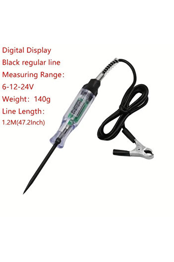 Choice Black cable Car Truck Voltage Circuit Tester Auto 6V 24V Tools Car diagnostic Probe Test Pen Light B
