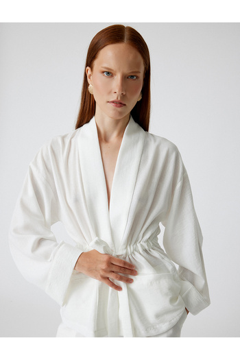 Koton Velký dlouhý rukáv – přepásané oversize kimono