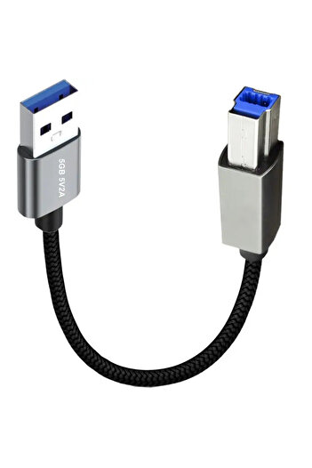 Choice كابل بيانات طابعة USB 3.0 عالي السرعة بطول 0.3 متر، من النوع A ذكر إلى B ذكر، منفذ مربع AM/BM، حافظة قرص صلب محمول D