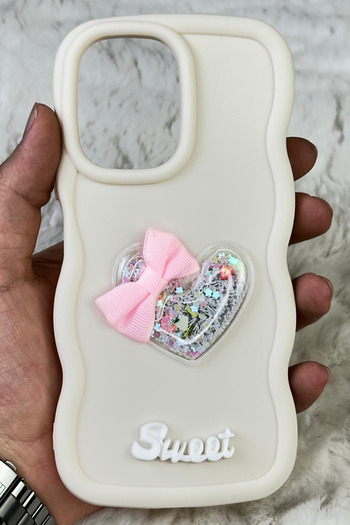 Vip Case Xiaomi Redmi 12 4g Compatible Colorful Heart Ribbon Detailed Glittery Wavy Sweety Case