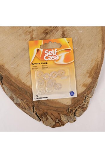 Self Casa Transparent and Multi-Purpose 11 mm Shirt Button 12 Pieces