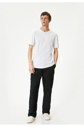 Koton Βασικό T-Shirt Slim Fit Crew Neck Βαμβακερό κοντό μανίκι
