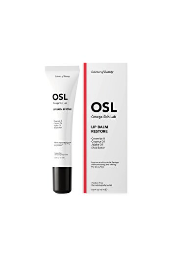 OSL Omega Skin Lab Lippenbalsam für trockene, rissige und strapazierte Lippen - Parabenfrei, dermatologisch getestet,