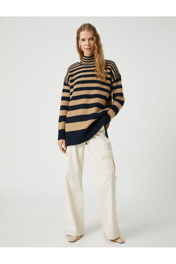 Koton Oversize Turtleneck Sweater Long Sleeve Knitwear