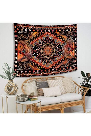 GREENDECOR Mandala Yoga Hippi Tasrımlı Duvar Örtüsü Şık Duvar Halısı Duvar Dekorasyonu Dekoratif Duvar Sanatı