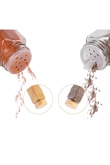 NEWNOW 6 Pieces Glass Cornered Spice Rack with Spreader Head 120 ml