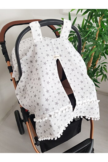 ilkimbebe Starry Pompom Stroller Cover
