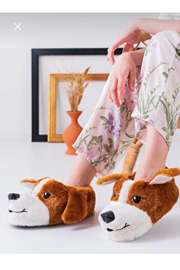 baytarzıN PANDUF HAYVAN FİGÜRLÜ KONFORLU KÖPEKLİ PANDUF PELUŞ SICAK VE RAHAT