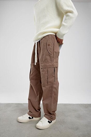 NOMARC Brown Button Pocket Cargo Pants